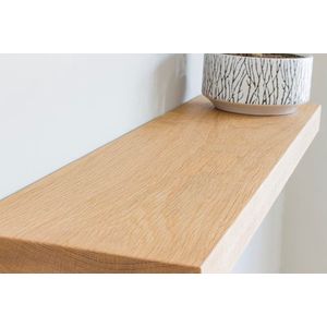 Wandplank zwevend eiken recht 120 x 20 cm - Eikenhouten wandplank - Wandplank - Zwevende wandplank - Fotoplank