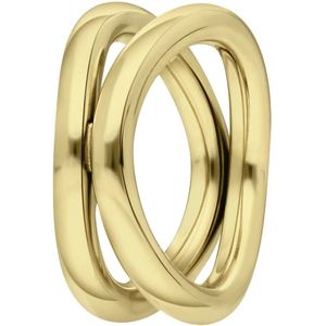 Lucardi Dames Goldplated ring Amandine - Ring - Cadeau - Staal - Goudkleurig