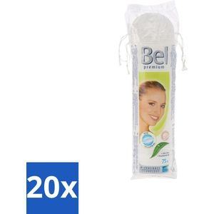 20 x Hartmann Bel - Wattenpads Premium Klein Rond - 75 stuks per verpakking - Composteerbare Verpakking - Duurzame Verzorging - Biologische Cosmetica