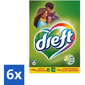 Dreft - Waspoeder - Witte en Gekleurde Was - Original - 15 Wasbeurten - Voordeelverpakking - 6 stuks