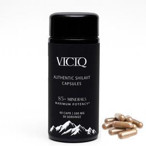 Viciq Authentic Shilajit Capsules - 100% Pure - 60x 500MG - 81,47% Fulvinezuur - NVWA & KOAG Gekeurd