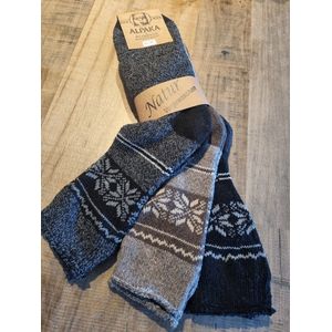 3 Paar - Alpaca Wollen Sokken - Maat 40-43 - Wintersokken - Huissokken - Vrijetijdssokken