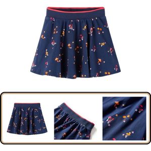 Kinderrokje - Marineblauw - Paddenstoelenprint - Maat 116 Kinderrokje - Meisjesrokje - Kindermode - Zomerjurkje - Schooluniform