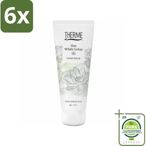 Therme - Zen White Lotus - Handbalsem - Hydraterend - Verzorgend - 75ml - Voordeelverpakking - 6 stuks - Handbalsem - Handcrème