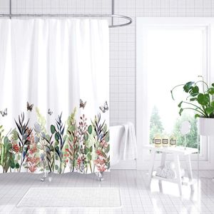 Douchegordijn kleurrijke bloemen smaken badkamer textiel gordijn anti-schimmel effect planten wasbaar