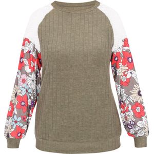 usha FESTIVAL Shirt 'Fashion Look'  kaki / braam / bloedrood / wit