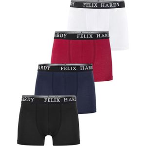 Felix Hardy - Boxershort Multipack - Onderbroek - Zwart-Navy-Rood-Wit - 4 Pack - 97% Katoen