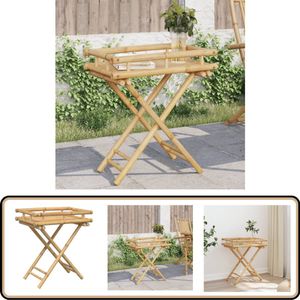 vidaXL Dienbladtafel - Inklapbaar - Bamboe - 60x40x68 cm Bamboetafel - Dienbladtafel - Buitentafel - Klaptafeltje - Salontafel