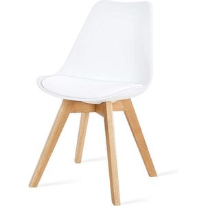 Essence Madera Eetkamerstoel wit - houten onderstel