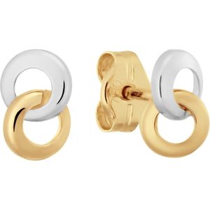Glow 206.5013.00 Dames Oorbellen - Oorknopjes - Sieraad - 14 Karaat Goud - 4 mm breed - 6 mm lang