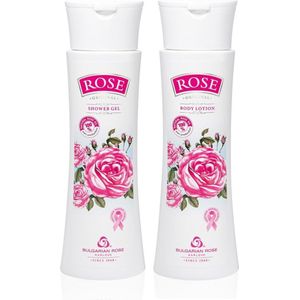 Body care Rose Original | De lichaamsverzorging set bevat een zacht-reinigende douchegel en bodylotion die de huid verfrissen en hydrateren met 100% natuurlijke Bulgaarse rozenolie en rozenwater