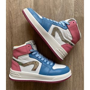 Hip sneaker blauw/roze maat 36