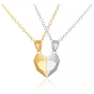 Koppel kettingen hart | goud zilver | magnetisch hartje ketting | liefde | Sparkolia Vriendschapskettingen | Valentijn cadeau