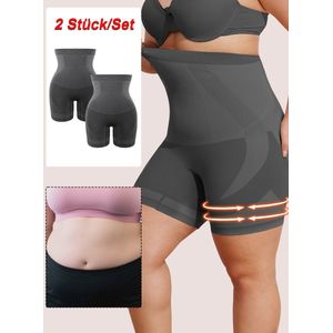 MEETYOO 2 Stuks Bodysuit Voor Dames Met Grote Maten - Full Body Shaper Dames - Beige - Shapewear Body - Shapewear Dames - Corrigerend Ondergoed - High Waist Shaper - Shapewear Buik - Waist Trainer - Korset-Zwart-XXXXL