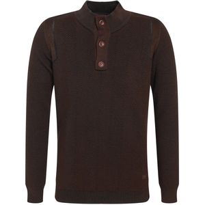 Gabbiano Trui Stoere Knoopsluiting Trui 615770 5702 Oak Brown Mannen Maat - S