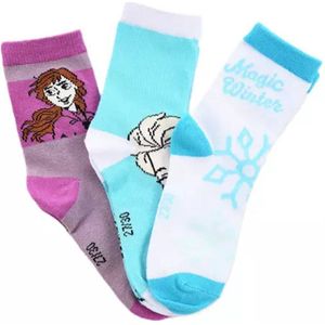 Disney Frozen Sokken – 3 Paar – Kinder Sokken – Maat 23/26