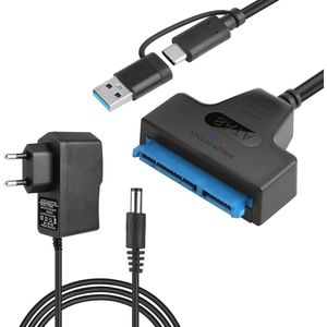 SATA naar USB 3.0 Adapter voor SSD/HDD - Gegevensoverdracht tot 5 Gbit/s, Plug-and-Play, Voeding voor 3,5 inch Drives