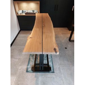 AlsVanHouts - Boomstamblad - Eettafel - industriele bartafel 210x60