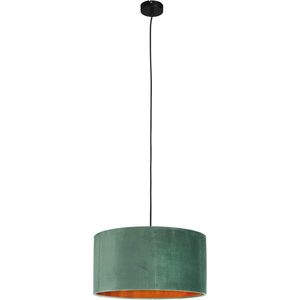 Fluwelen hanglamp 40 cm Ø met E27 fitting - groen