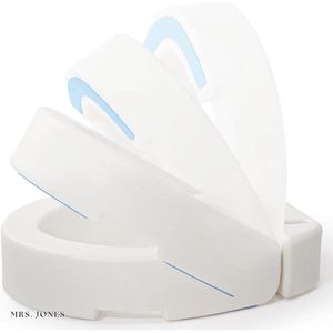 Mrs. Jones Verhoogde Toiletbril 10 cm - Wc-Zitverhoging voor Volwassenen - Toiletopzetstuk voor Senioren Toiletverhoger