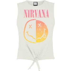 Nirvana Amplified Collection - Gradient Spliced Dames Top - wit - S