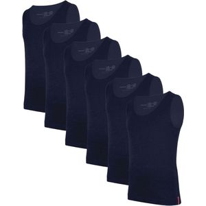 Undiemeister Onderhemd Heren - Tanktop - 6-Pack - Storm Cloud (Blauw) - Mellowood Tencel - Ronde Hals - Slim fit - Maat S