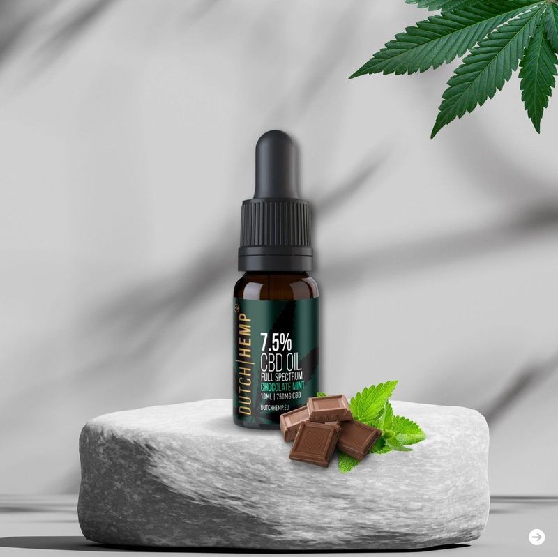 Dutch Hemp CBD-olie 7,5% - 10 ml - Chocolate Mint - Full spectrum