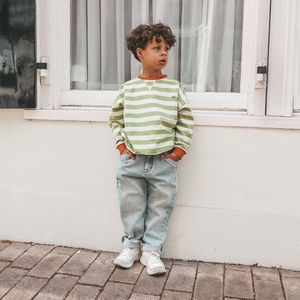 NEW Stripe French Knit Sweater Kind – Tarragon 110