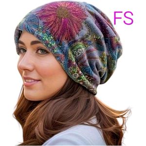Frazimasho- Hoofddeksel - 2-1 bandana hijab dame tulband hoofddoek -zonder elastiek hoofddeksel Tulband en sjaal- rood - grijs