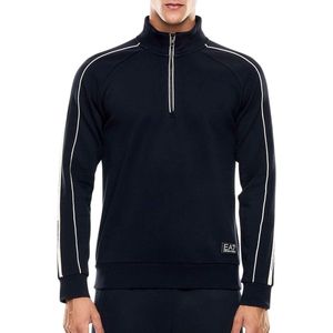 Schipperstrui - Zwart - Sweatstof - Raglanmouwen - Halve Rits