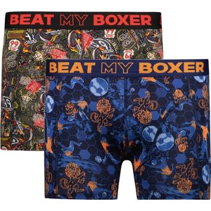 Beat my Boxer heren boxershorts | 2-pack | MAAT XXL | Voetbal/Route 66