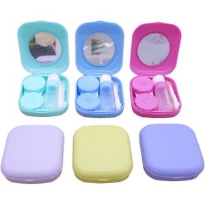 6 Pack Contactlensdoos met Spiegelfles, Pincet en Applicator - Compact en Draagbaar voor Reizen