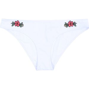 Witte zwemslip met bloemen