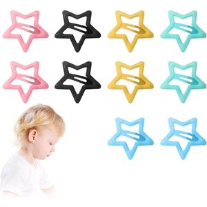 10 stuks kleurrijke mini-haarspelden in stervorm - metaal - voor kinderen, meisjes en vrouwen .