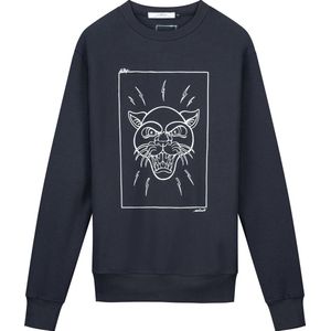 Collect The Label - Hippe Trui - Panter Sweater - Donker Grijs - Unisex XXS