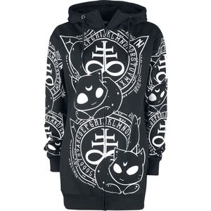 Heartless Cat Craft Hood Dames Vest met capuchon - zwart/wit - S