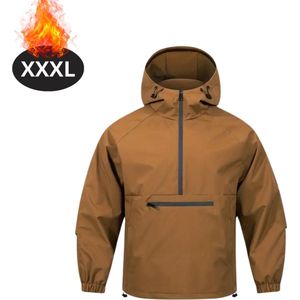 Livano Windjas Voor Heren - Windjack - Waterdicht - Jas Met Capuchon - Outdoorjas - Volwassen - Karamel - Maat XXXL