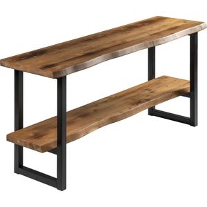 Sidetable Boomstam - 160x40x76 - Bijzettafel - Wandtafel - Haltafel - Dressoir Industrieel Zwart