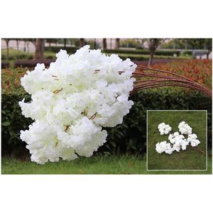 Japanse Witte Bloesem tak 84 cm -  kunstbloemen – 5 takken – Wit kleur