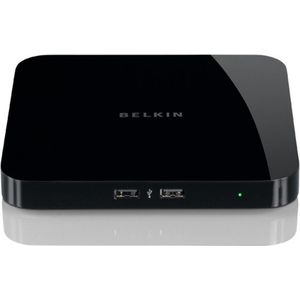 Belkin F5L009 Network USB Hub, 480 Mbit/s, Zwart, Windows XP/Vista, USB, 10Base-T/100Base-TX, TCP/IP