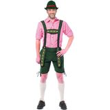 Partychimp Voordelige Korte Lederhose Man Johann Oktoberfest Heren Lederhosen Man Carnavalskleding Heren Carnaval - Maat S - Groen - Polyester