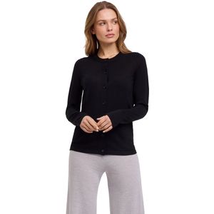 FALKE Basic New Merino zacht elegante wol cardigan dames zwart - maat S