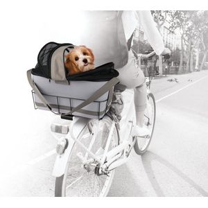 Zoofari Fiets Hondenmand - Max. belasting: 6 kg - Met geïntegreerd signaaltoon - ca. 47 x 29 x 45 cm (l x b x h) - Stevig metalen frame voor montage op de bagagedrager - Met zijdelingse gaasafdekkingen voor een goede luchtcirculatie - Uitneembare tas