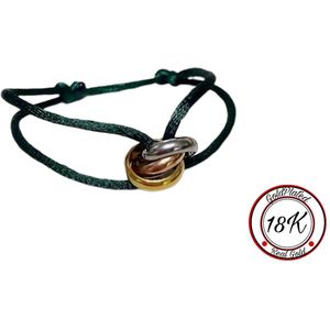 Soraro Tricolor Armband | Groen | 18K Goldplated | Soraro Armbanden | Cadeau voor haar | verjaardag vrouw | Vaderdag | Vaderdag Cadeau