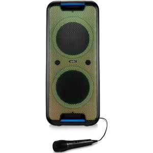 MEDION PX-1 Plus Partybox (accu, met microfoon, draagbare Bluetooth-luidspreker, muziekbox, lichteffecten, karaoke, 2 microfooningangen, AUX, USB)