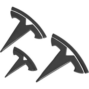 Embleem logo stickers: 3 stuks mat zwart, voor Tesla Model Y