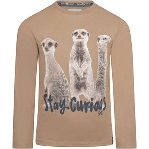 Koko Noko jongens Shirt Stokstaartje Dark Sand maat 92