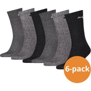 Puma - Sportsokken - Zwart Grijs Wit - 6 paar - Unisex