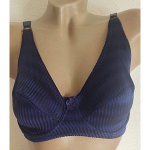 Dames niet voorgevormde beugel BH 80C donkerblauw
