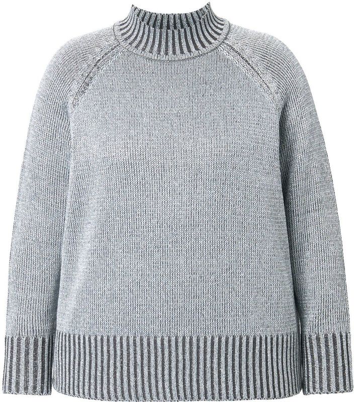 Angel of Style Angel of Style - Dames - Trui Straight Fit glittereffect op de voorkant - Zilver - Maat 42+